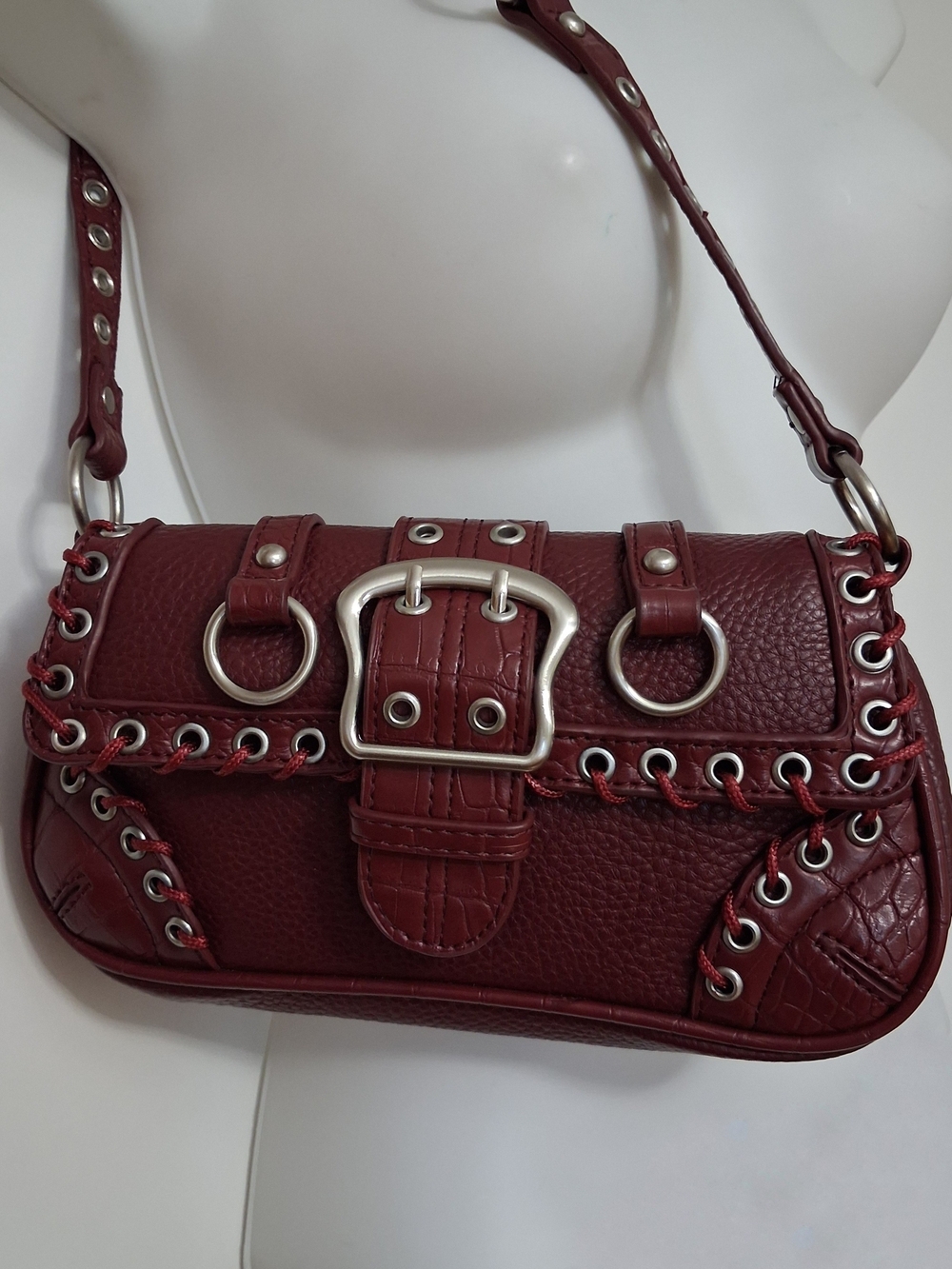 URBAN OUTFITTERS Silence + Noise Moto Style Laced Rivet Shoulder Purse